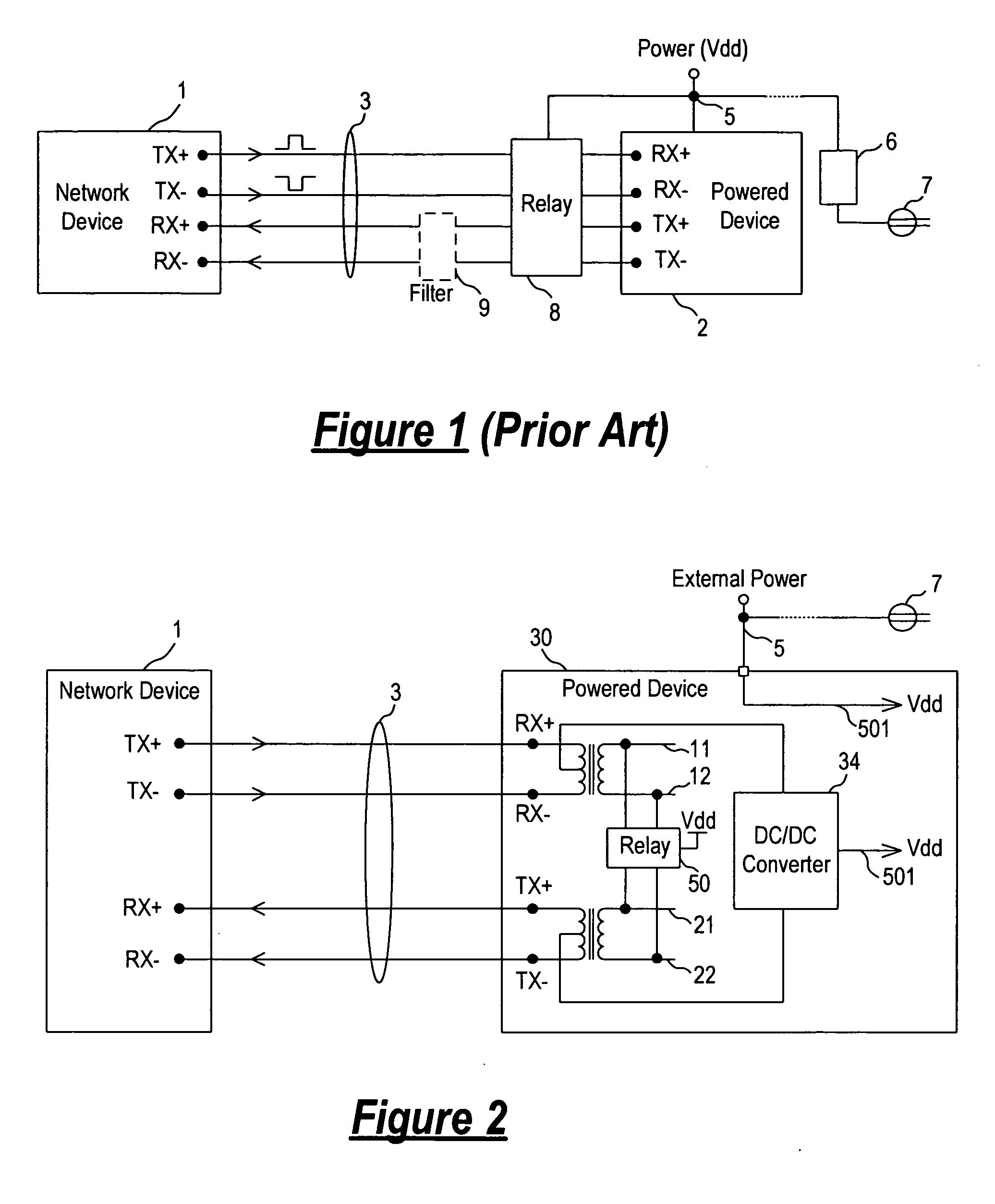 Relay switch including an energy detection circuit