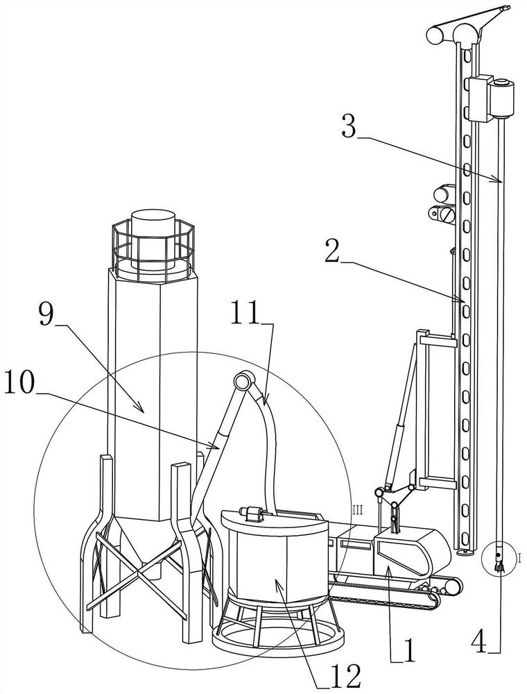 Goaf deep pile forming device