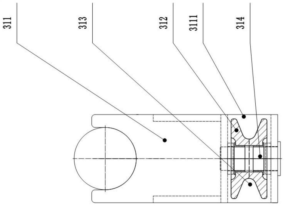 Vehicle rear winch device and fire fighting truck