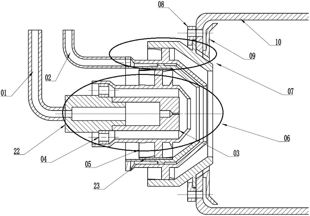 A low-swirl combustor head structure for low emission of aero-engine