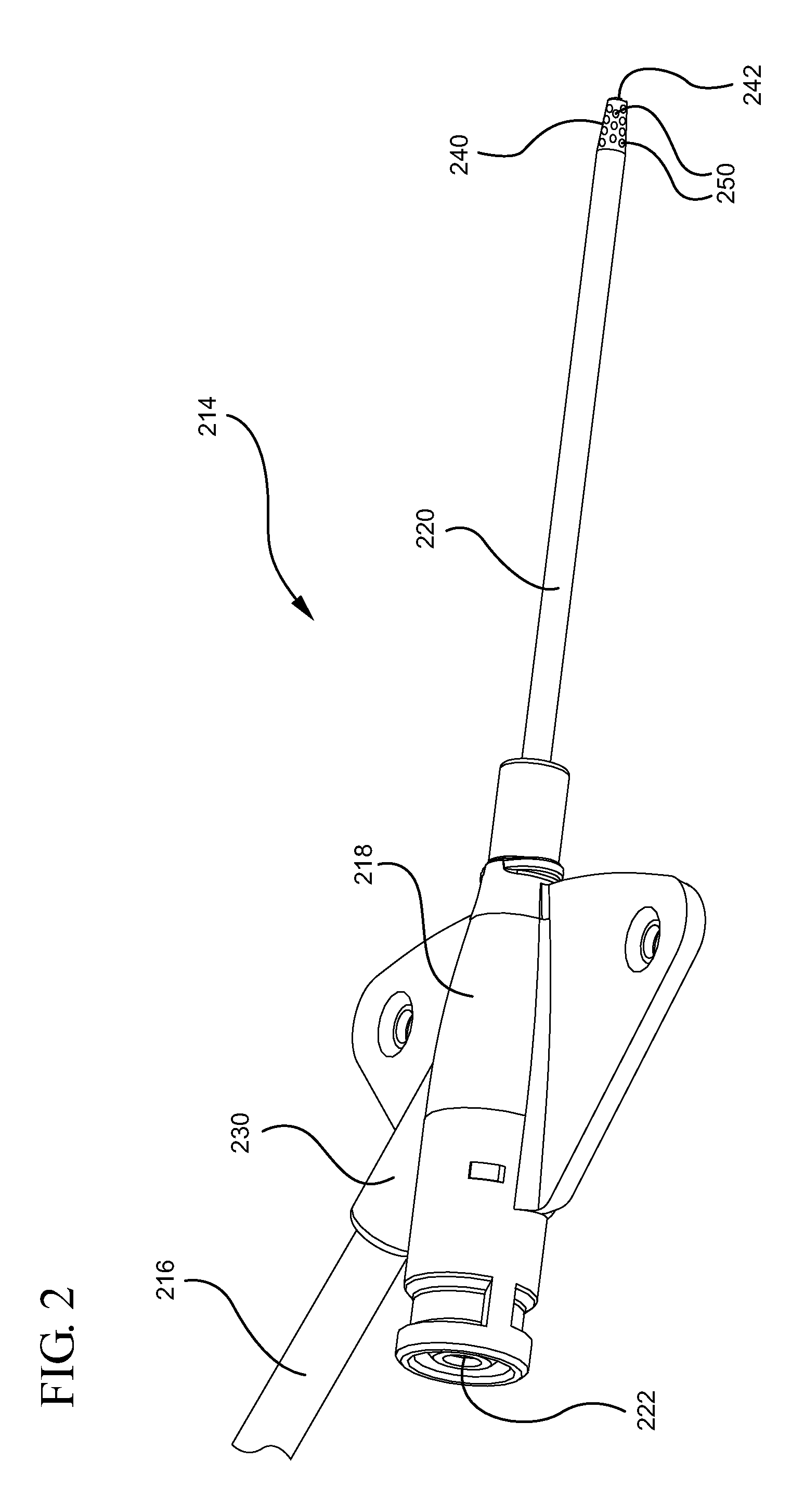 Catheter hole having an inclined trailing edge