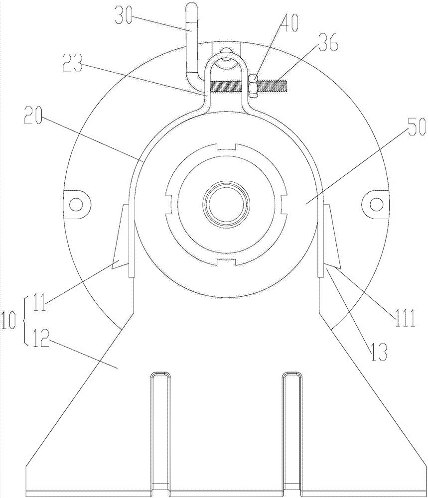 Motor fixing and locking component and motor component