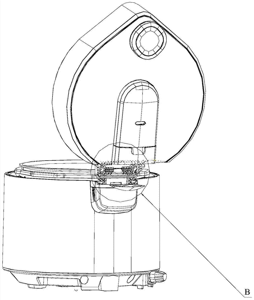 An electric cooker and its cover anti-pinch device