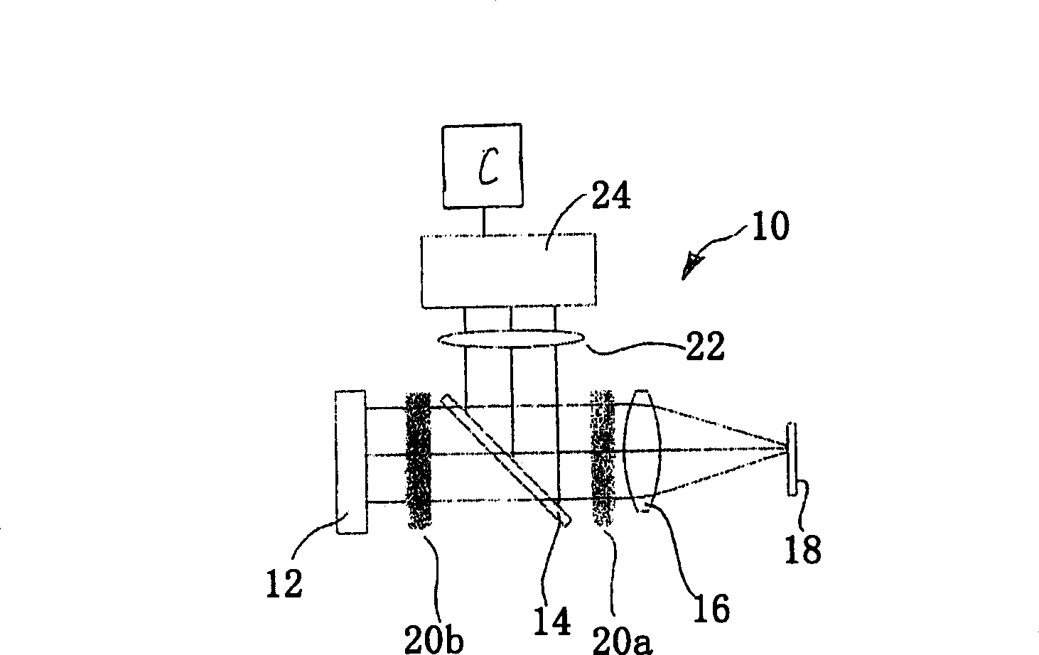 Apparatus and method for the detection of the focused position of an optical system, and ophthalmological treatment apparatus