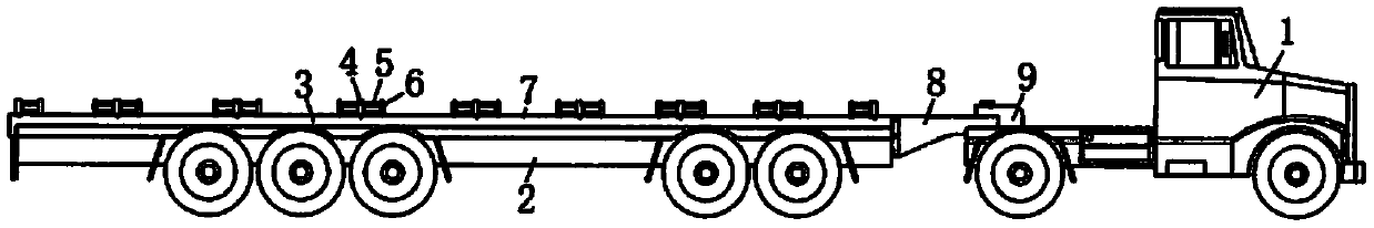 Oversized and super-wide semitrailer for precise instrument transportation