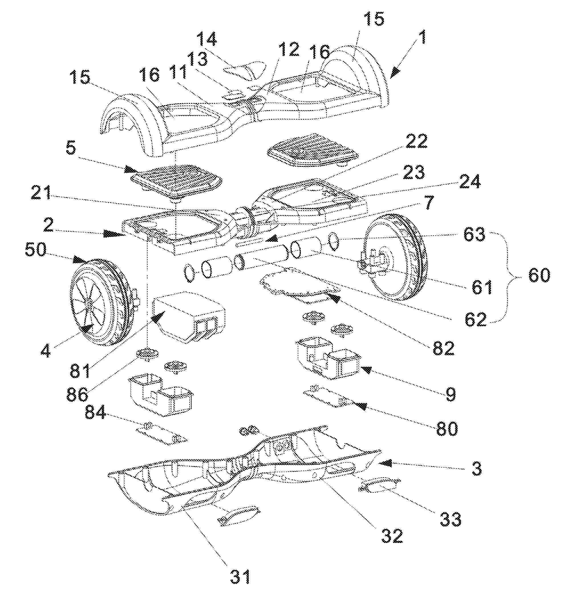 Electric self-balancing vehicle