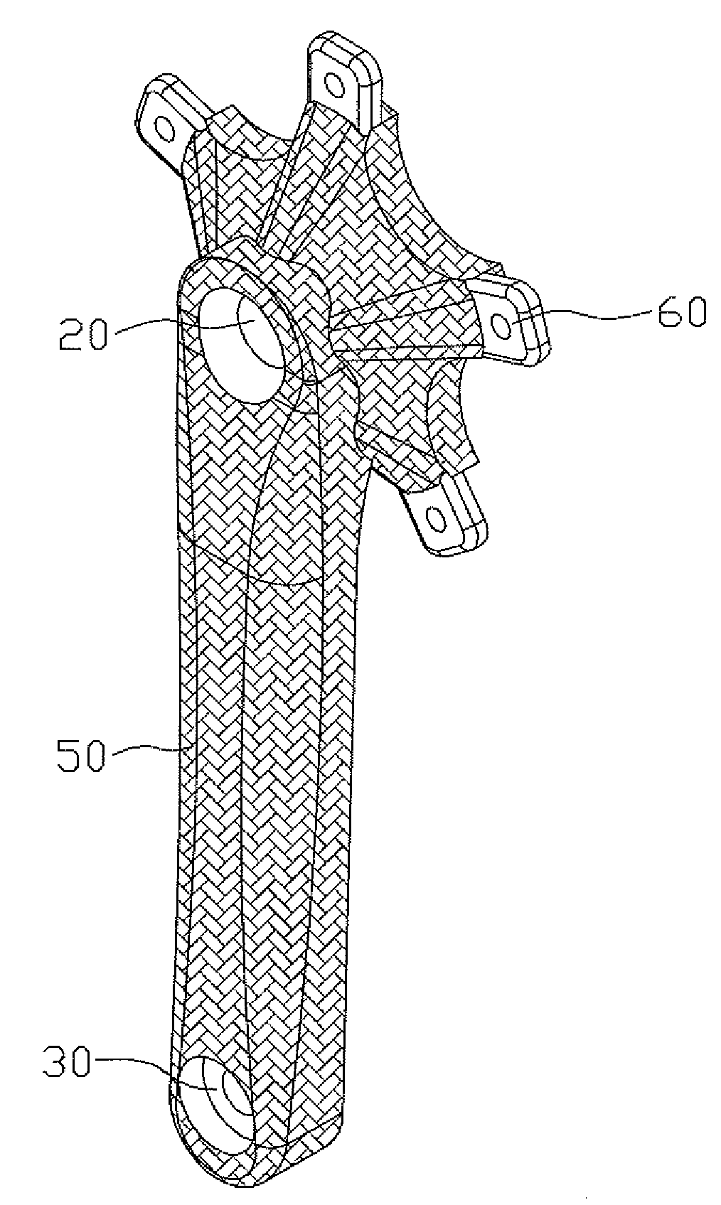 Composite Carbon Fiber Bicycle Crank and Its Method of manufacture