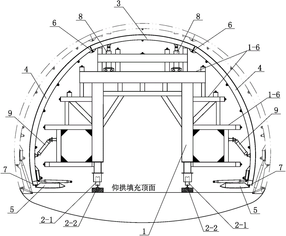 Continuous operation rolling over docking type tunnel lining formwork trolley