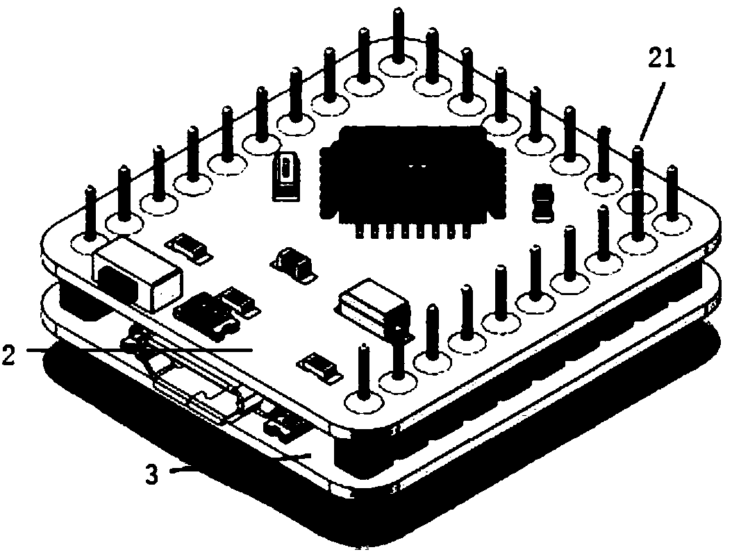 Stacking-type splicing electronic building block