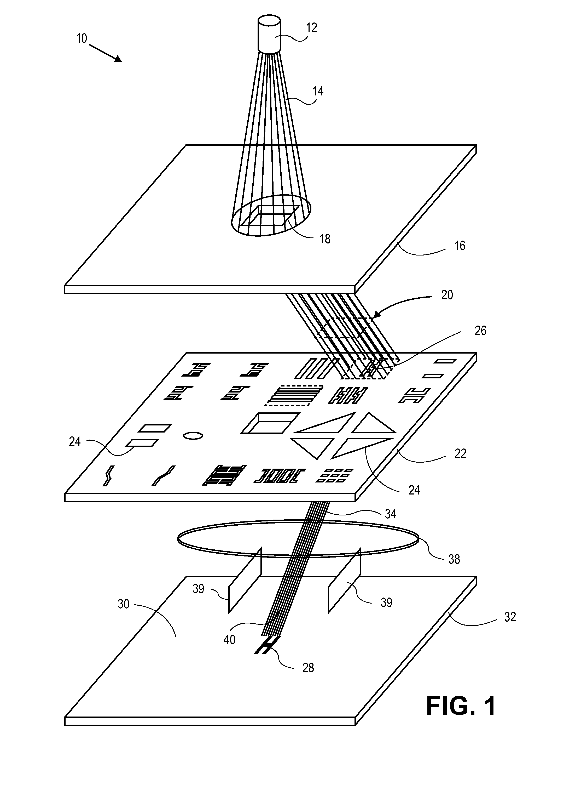 Method and system for manufacturing a surface using character projection lithography with variable magnification