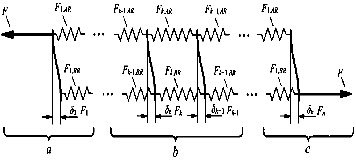 Composite bolt connection structure pin load distribution determination method in consideration of intervals and tightening torque