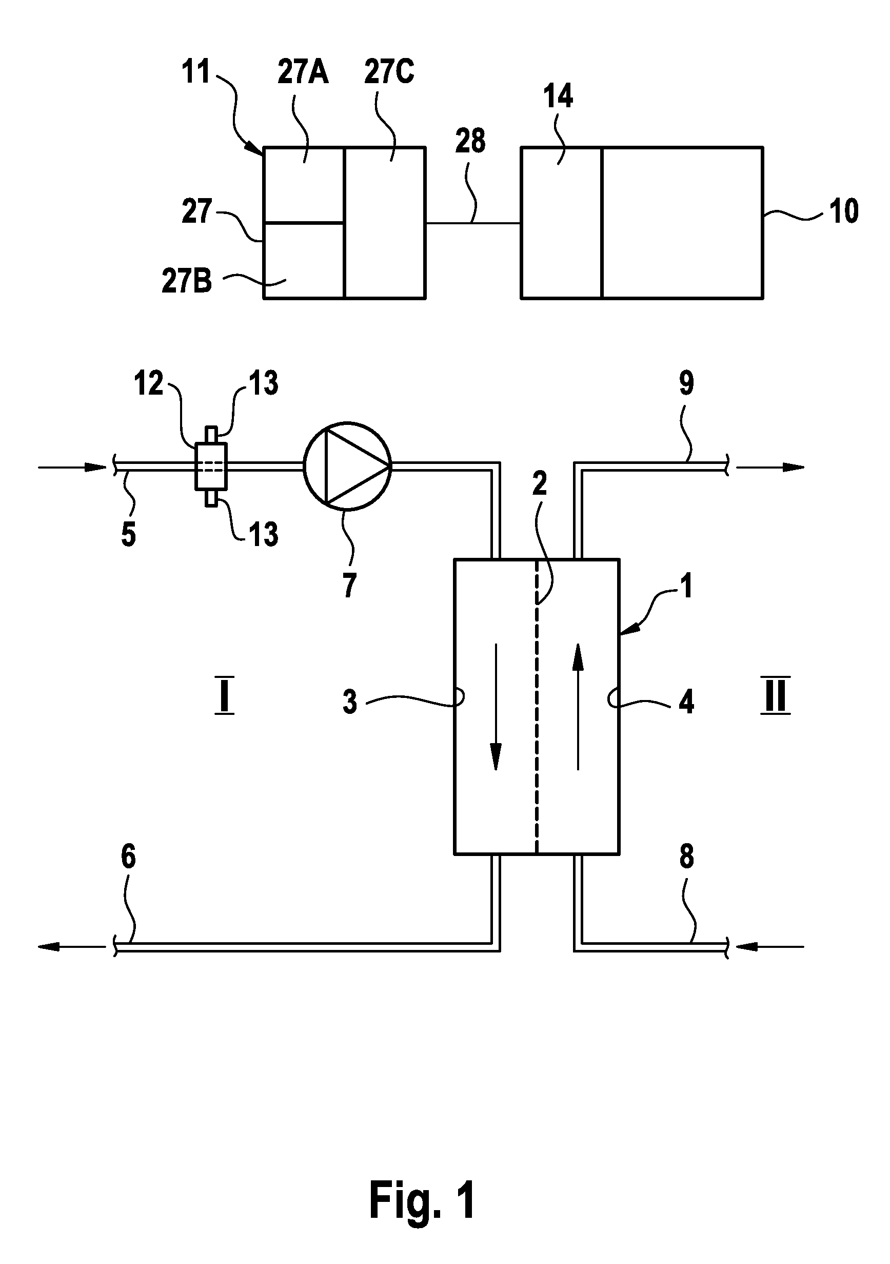 Device for determining a concentration of a constituent of blood in a hose line