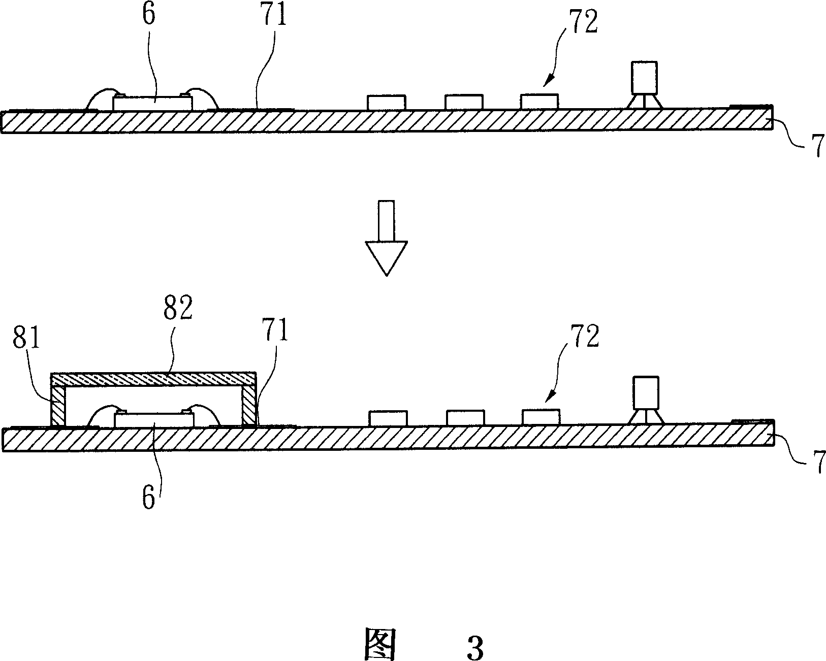 Improvement for packing image sensing chip construction oncircuit board