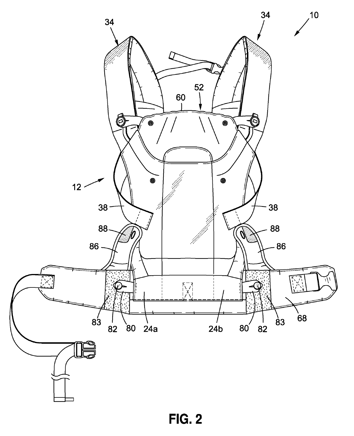 Infant carrier with cinchable sleeve seat adjustment