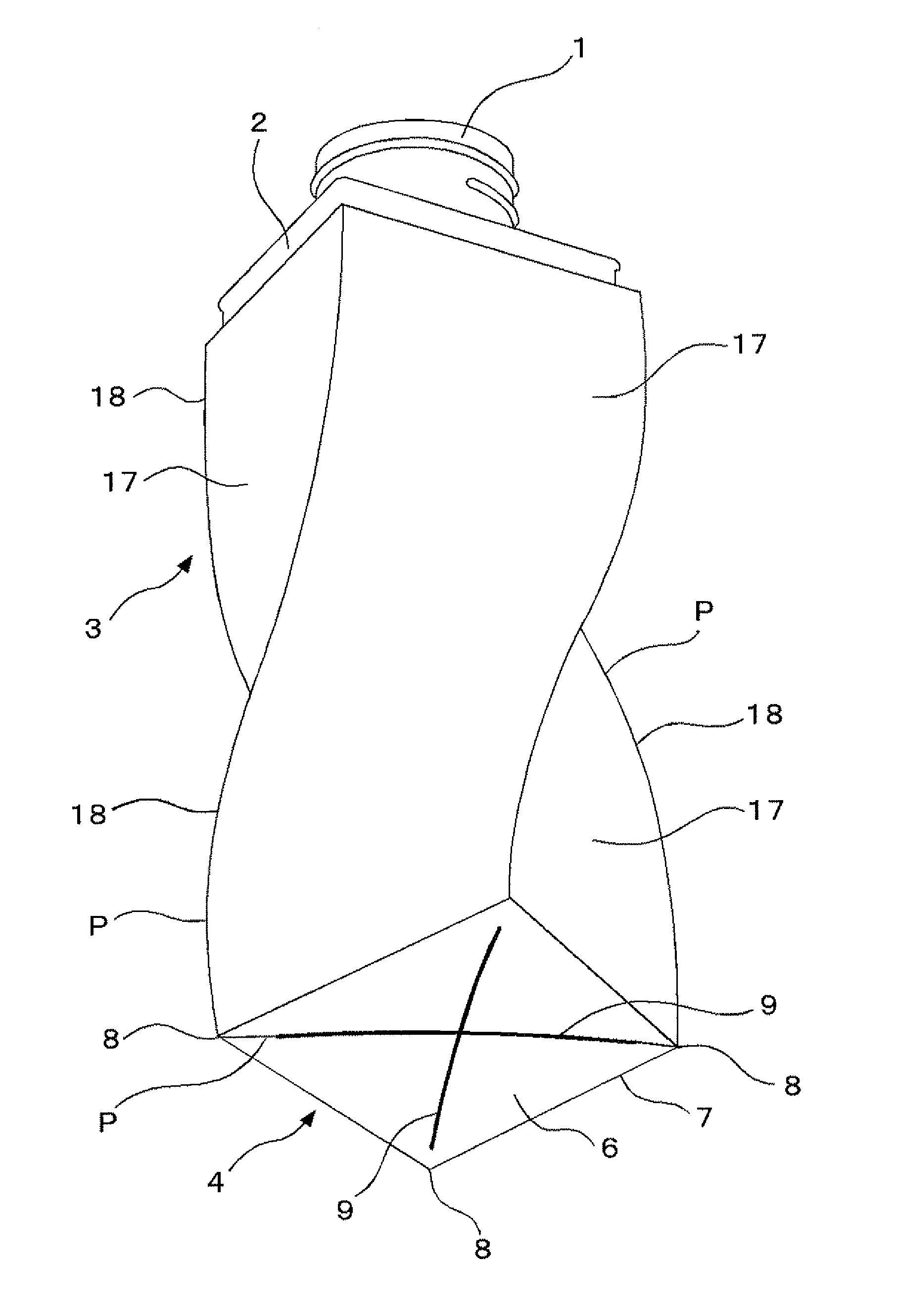 Blow molded container and process for molding the same