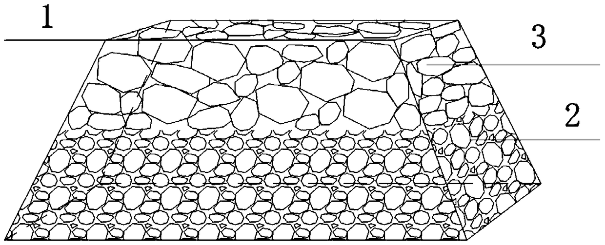 Bank revetment method for water-cleaning river channel to dissipate waves