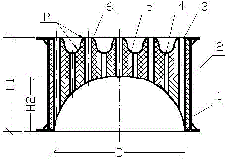 Integral cellular fire-resistant hearth for fuel gas cupola furnace