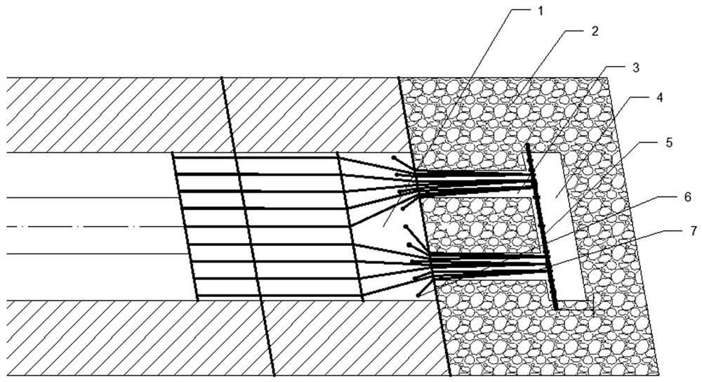 Overall long anchor cable pre-supporting method for hanging wall broken ore body