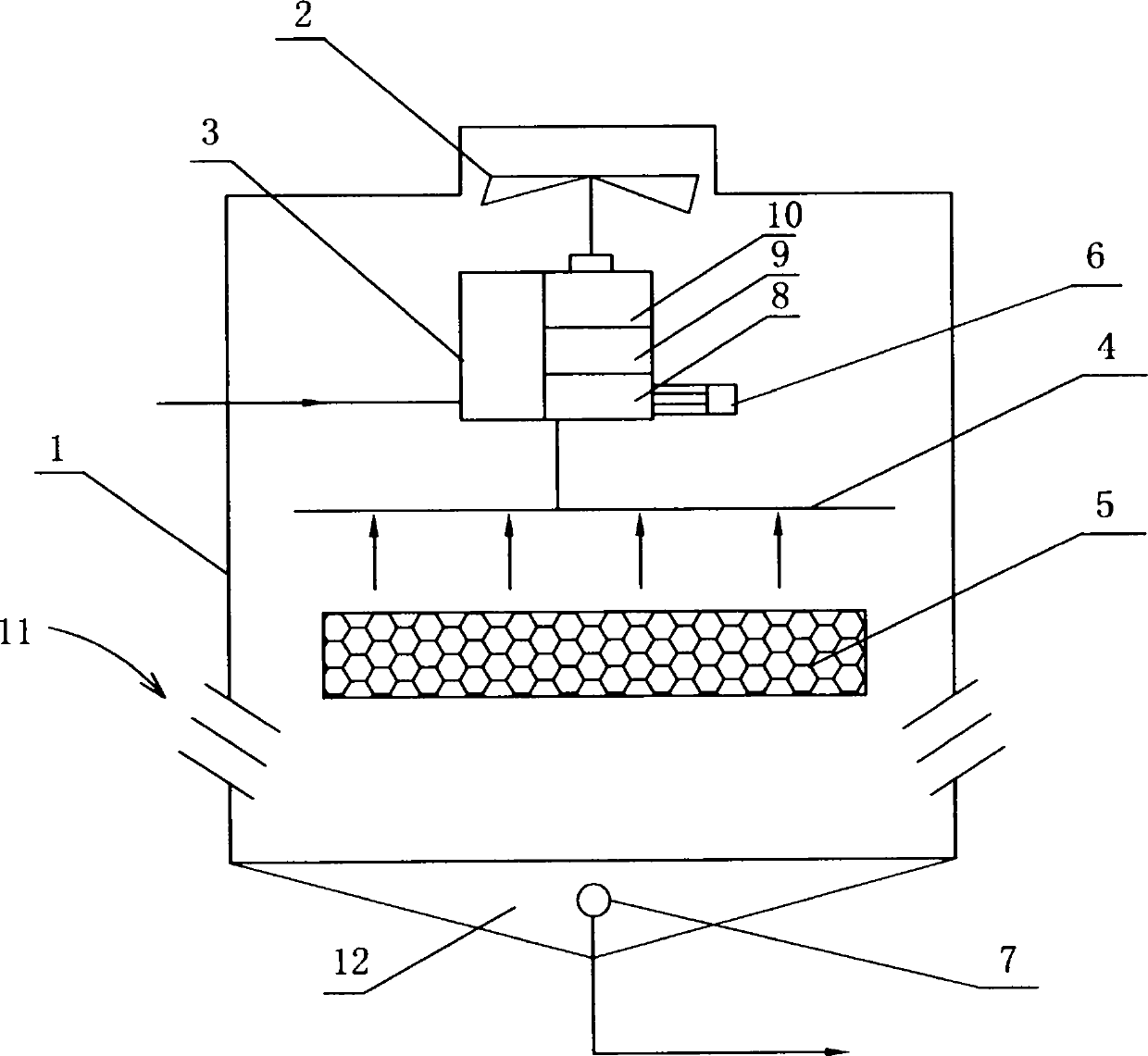 Water-electricity hybrid power cooling tower