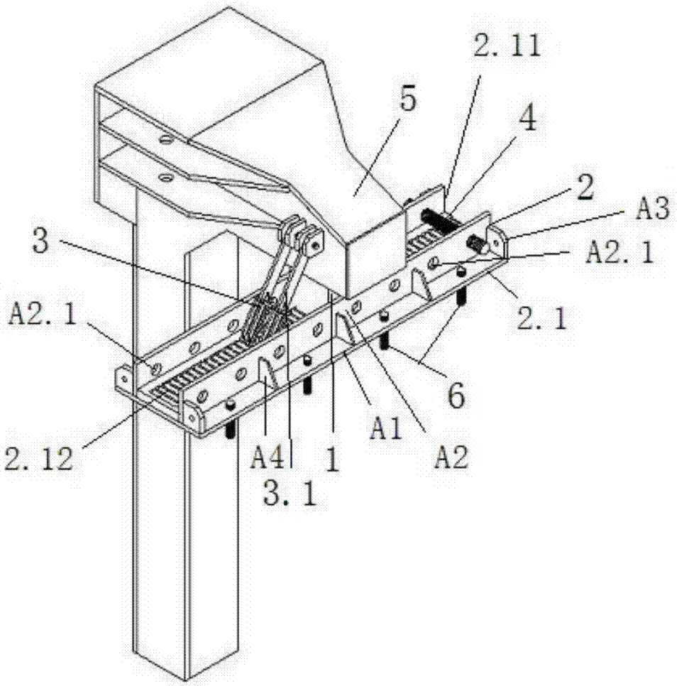 Hanging basket with self-locking wheel track type running gear and running method of hanging basket using said running gear