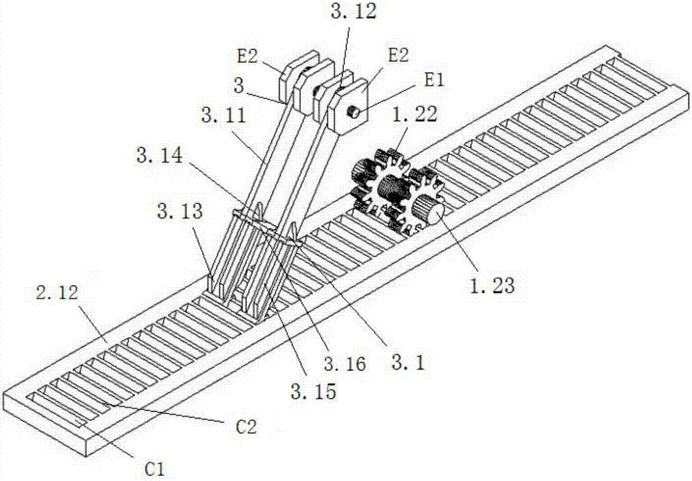 Hanging basket with self-locking wheel track type running gear and running method of hanging basket using said running gear