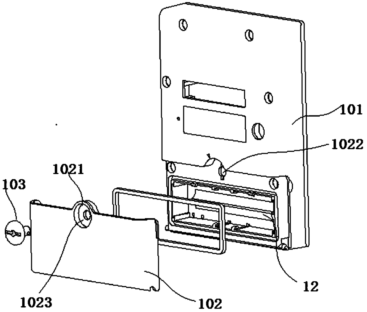 Metering instrument controller capable of opening/closing cover plate through rotation, and gas meter