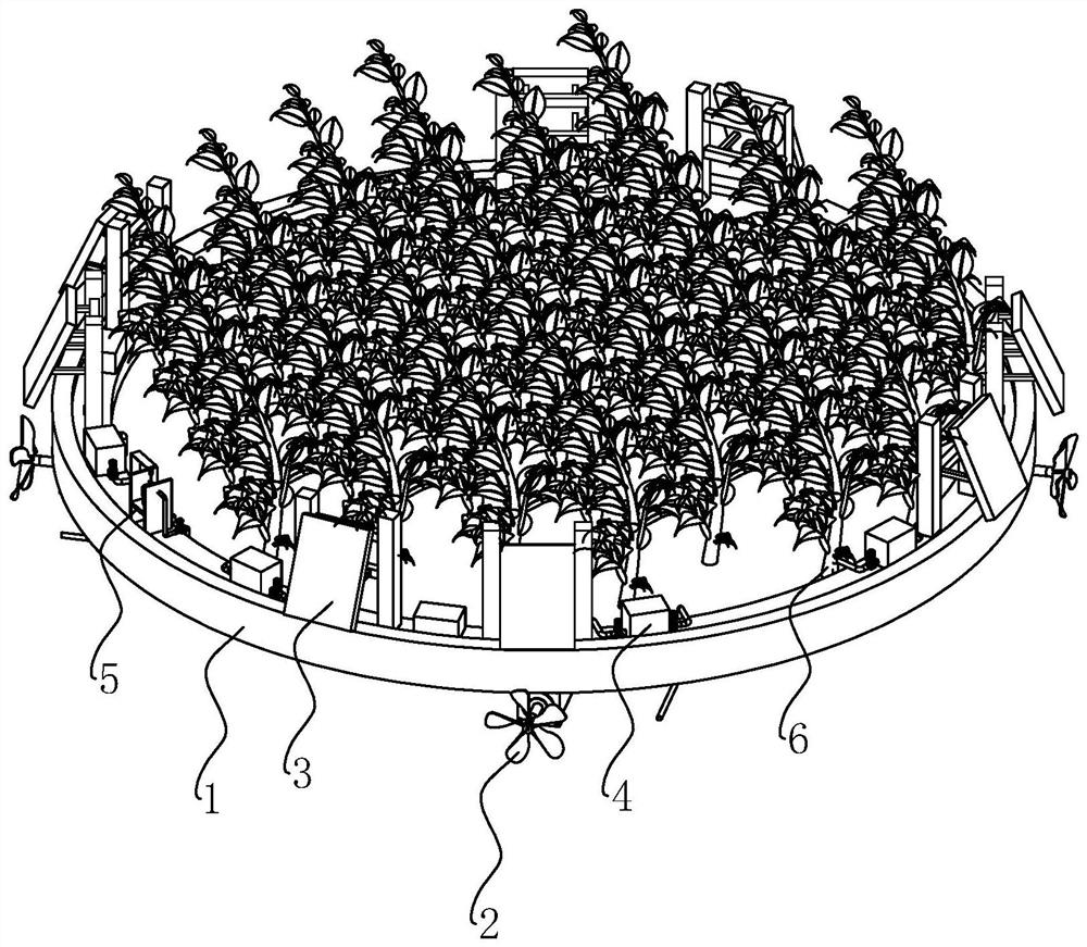 Automatic water quality improving ecological floating island