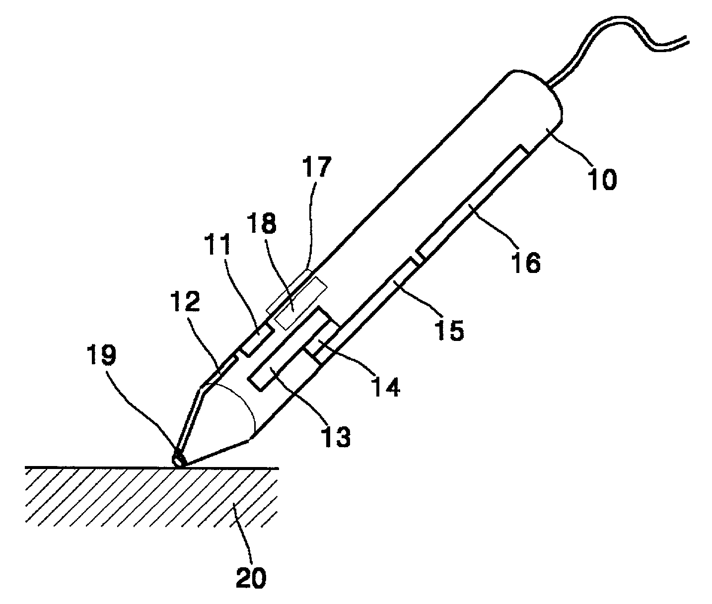 Pen type optical mouse device and method of controlling the same