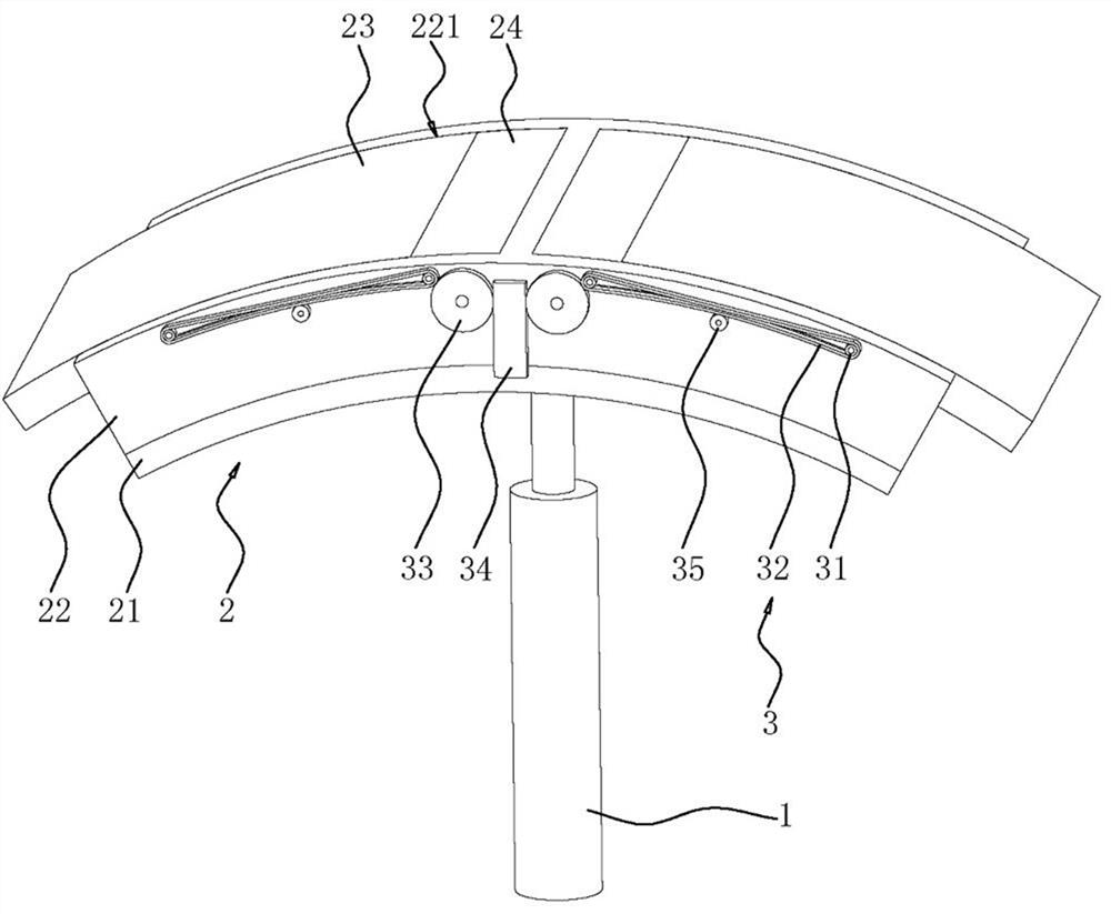 Line pipe supporting device for underground pipe gallery and mounting method of line pipe supporting device