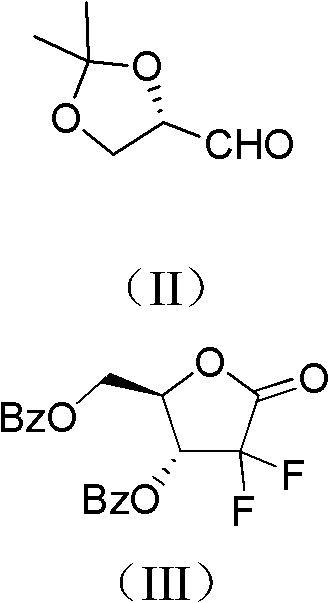 Method for preparing 2-deoxidized-2, 2-hydrochloric acid difluoro deoxycytidine