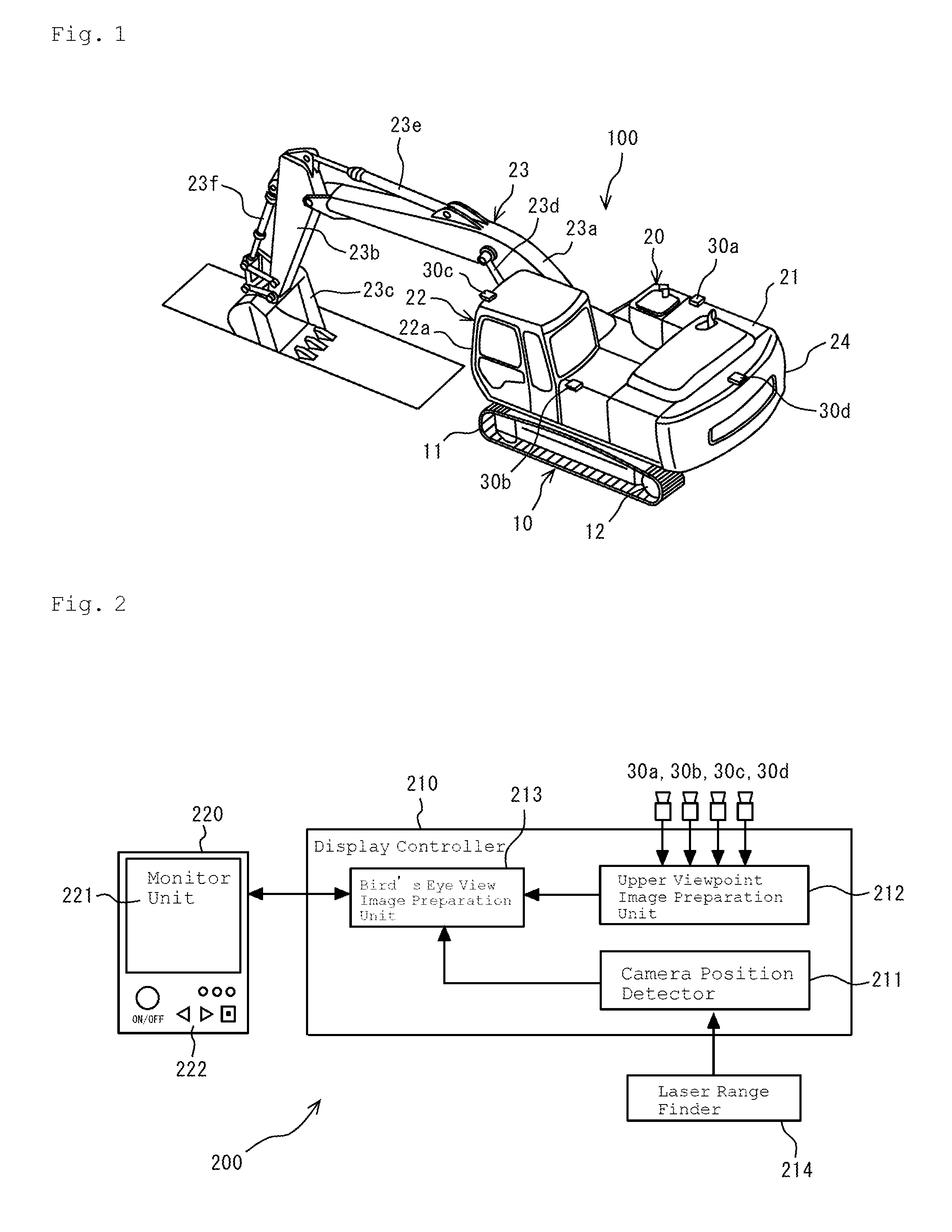 Device for monitoring surroundings of machinery