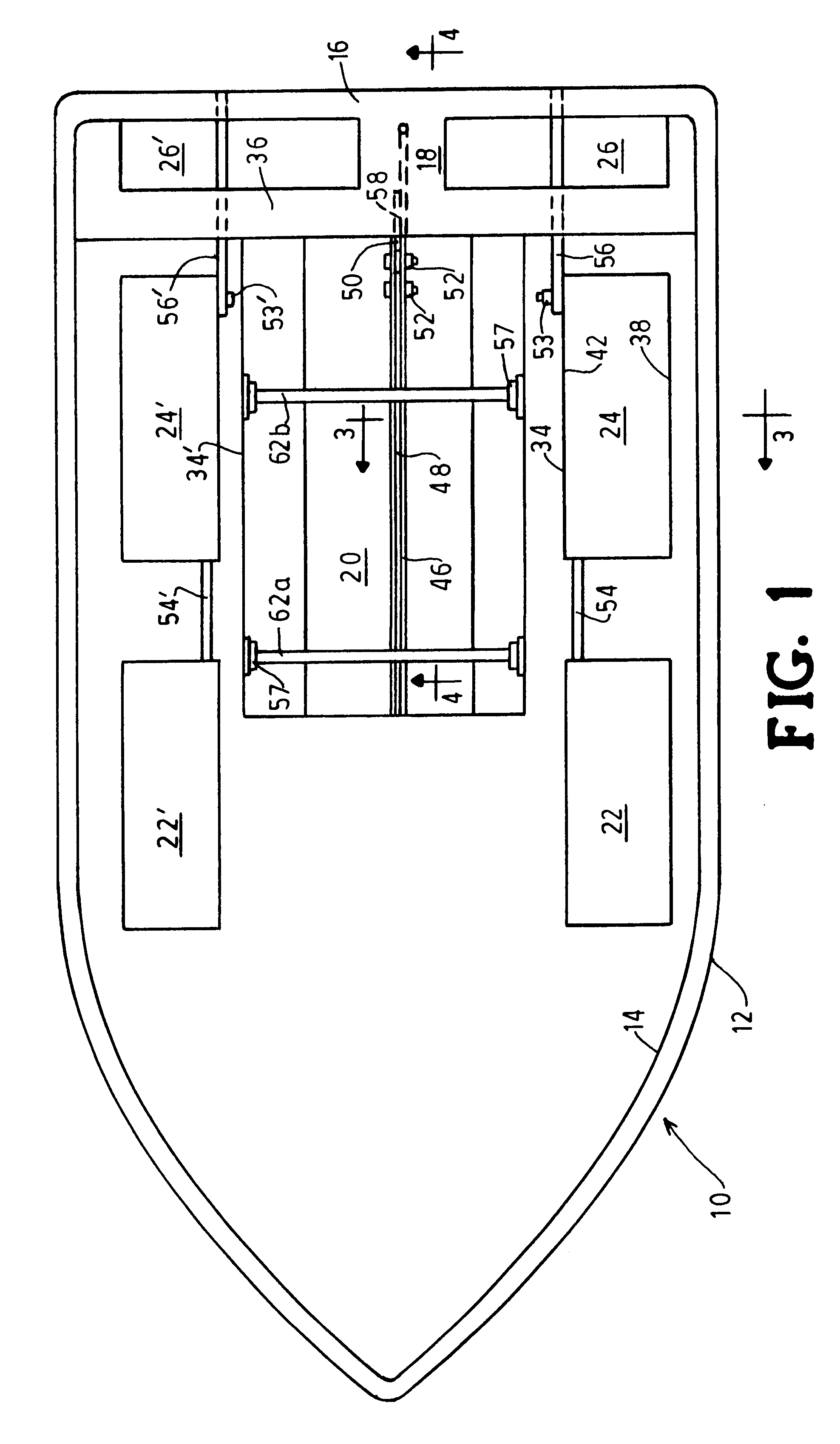 Structural system for a molded boat hull