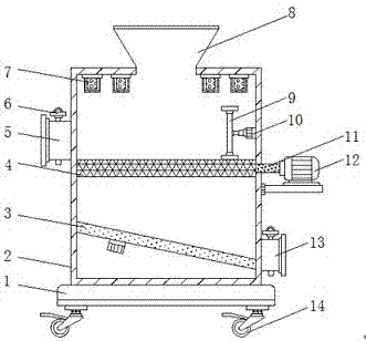 Strong gluten wheat grain screening device