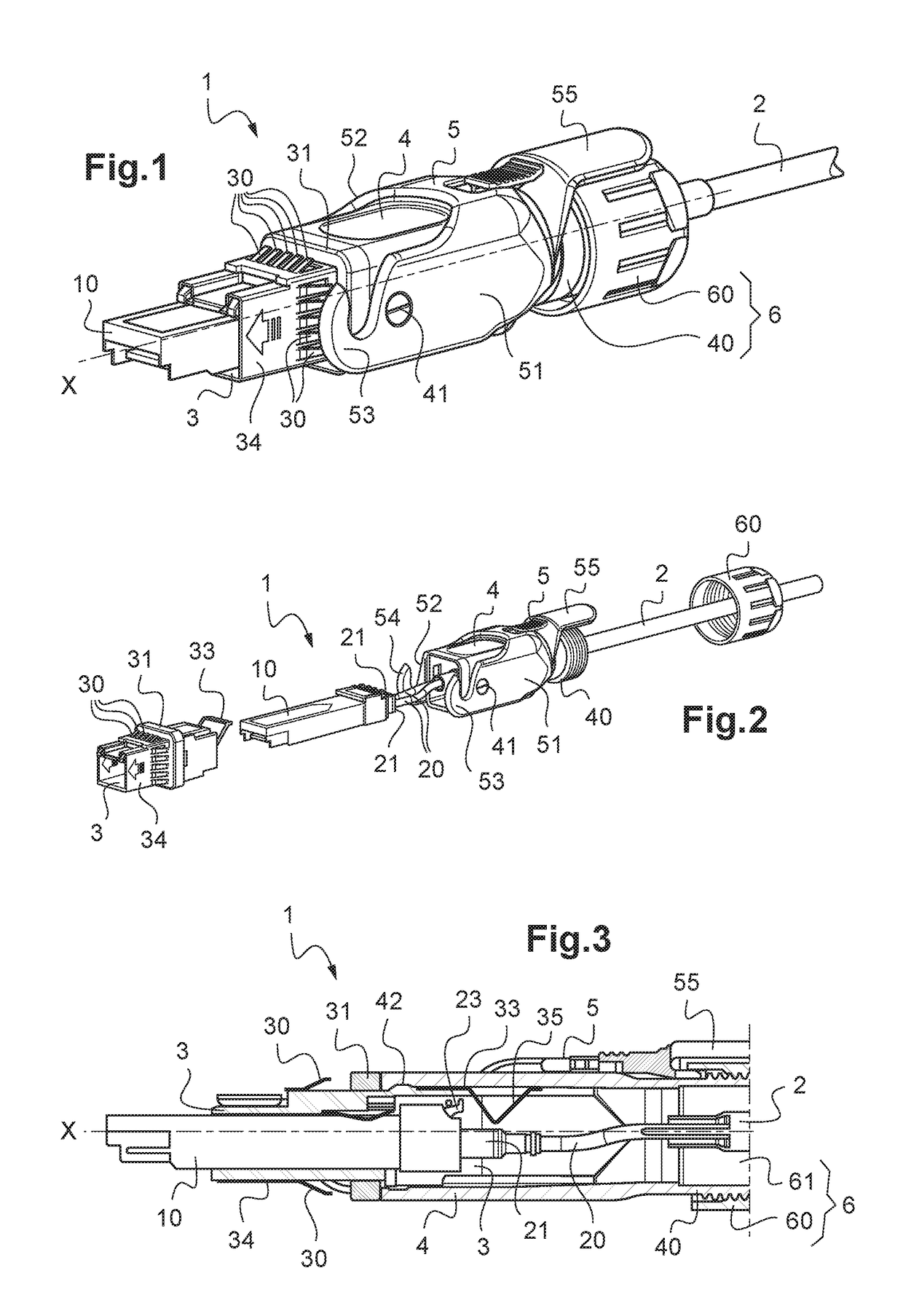 Plug for connection to a socket of a panel of an electronic equipment housing having Anti-breakage means for the optical cable on which the plug is mounted