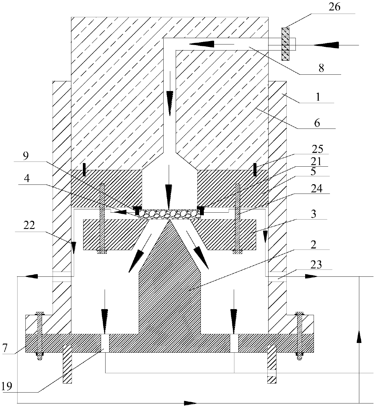 Bending seepage test device and test method based on acoustic emission detection technology