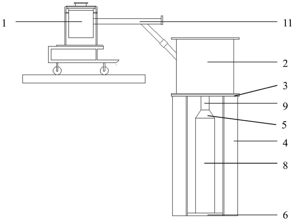 Slagging and slagging method for high-temperature alloy short-electrode electroslag furnace