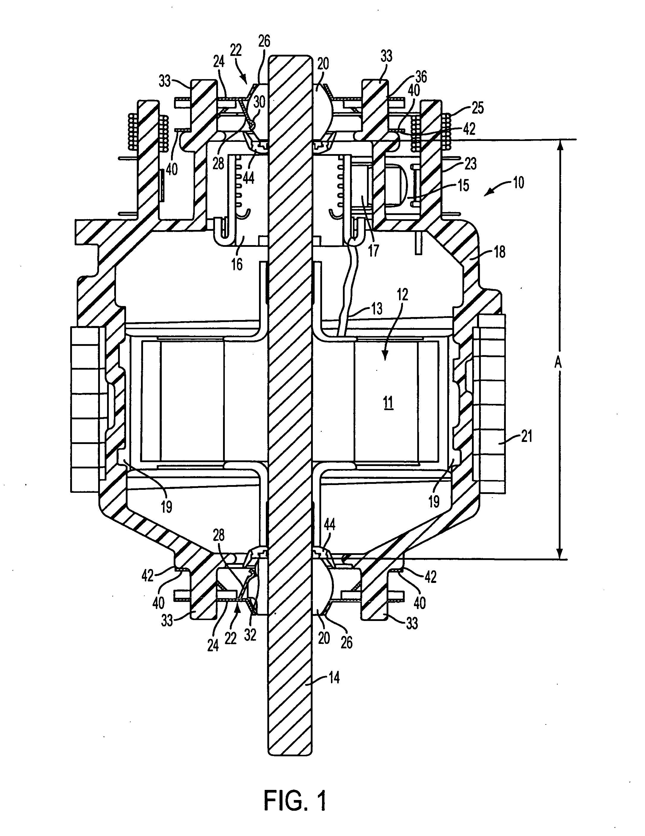 Endplay adjustment and bearing decoupling in an electric motor