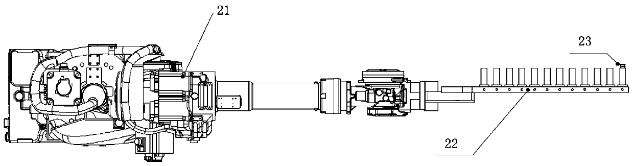 Automatic device used for blowing making of bottle blank of vertical type transfusion bag