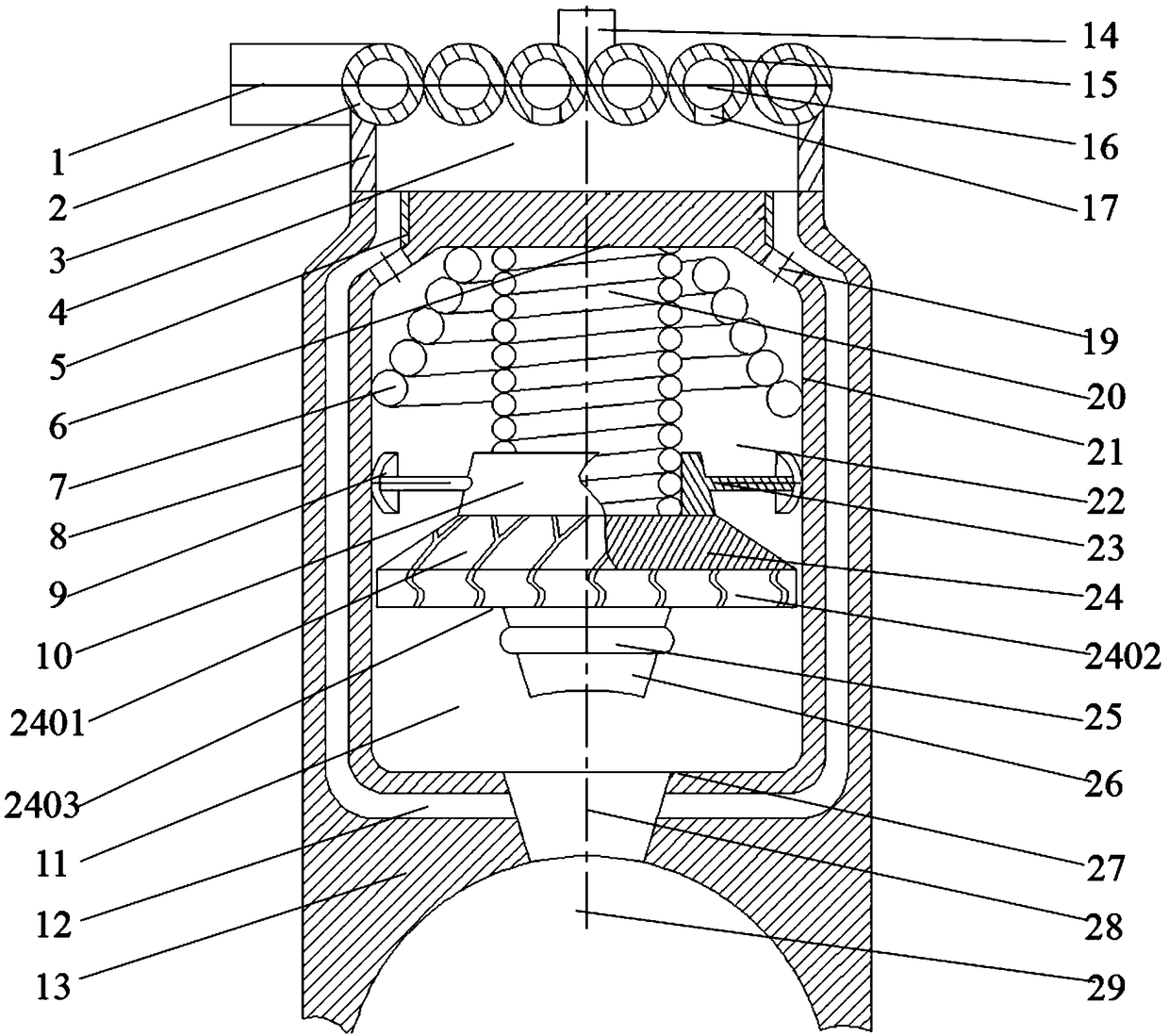 Disc entrainment type self-suction valve