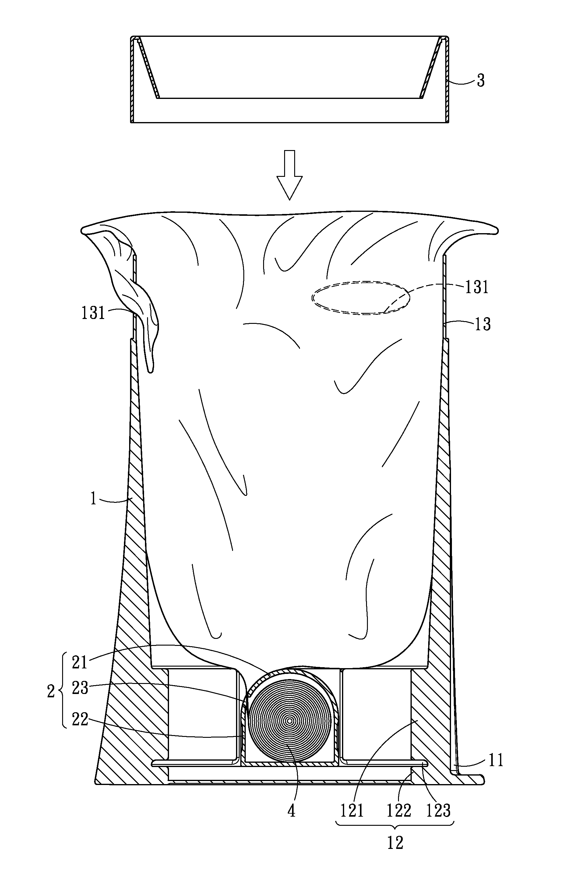 Structure of trashcan