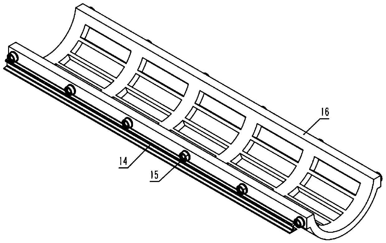 A displacement device for welding the heat exchange tube of the boiler body and the drum