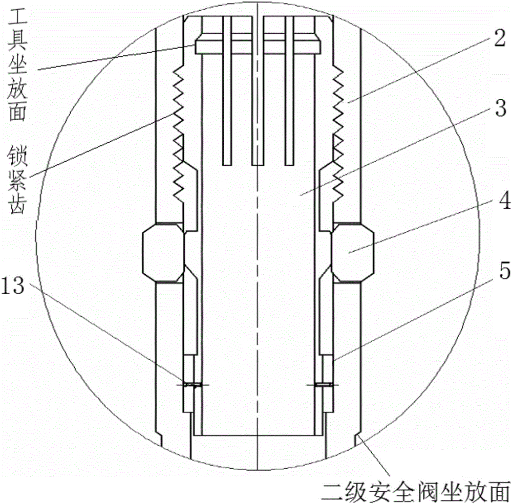 Steel wire rope tripping-in recovery type secondary safety valve