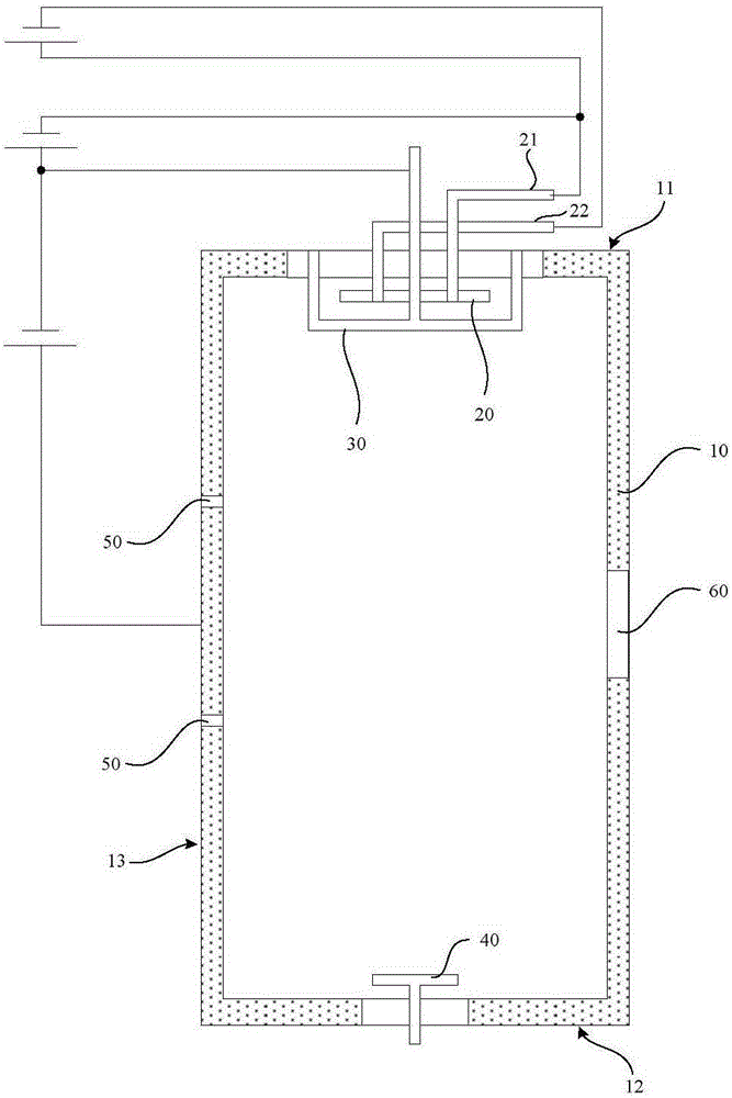 Ion forming container and ion source