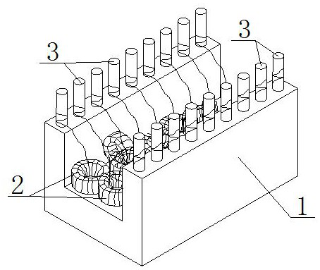 Method for completing network transformer coil wiring by using pin winding machine