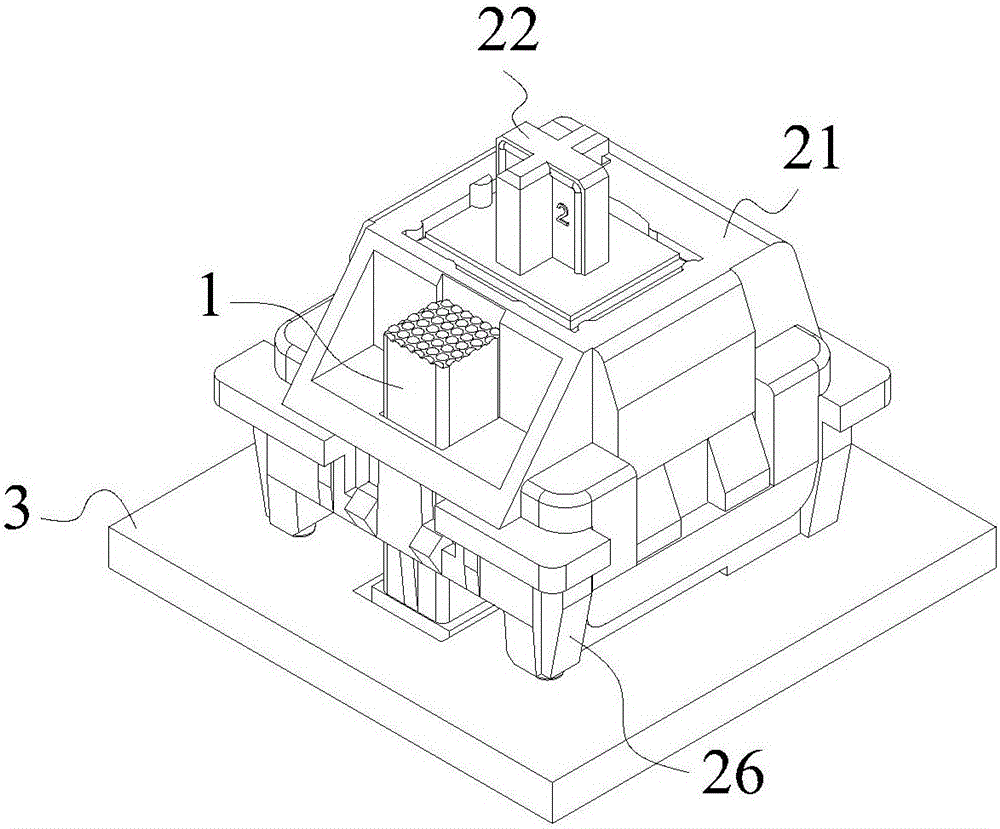 Mechanical switch light guide and mechanical switch added with light guide