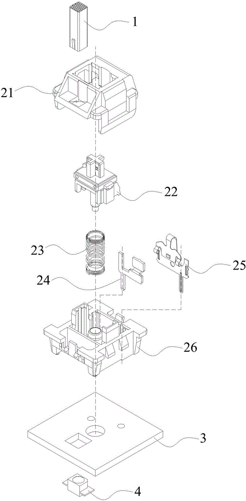 Mechanical switch light guide and mechanical switch added with light guide