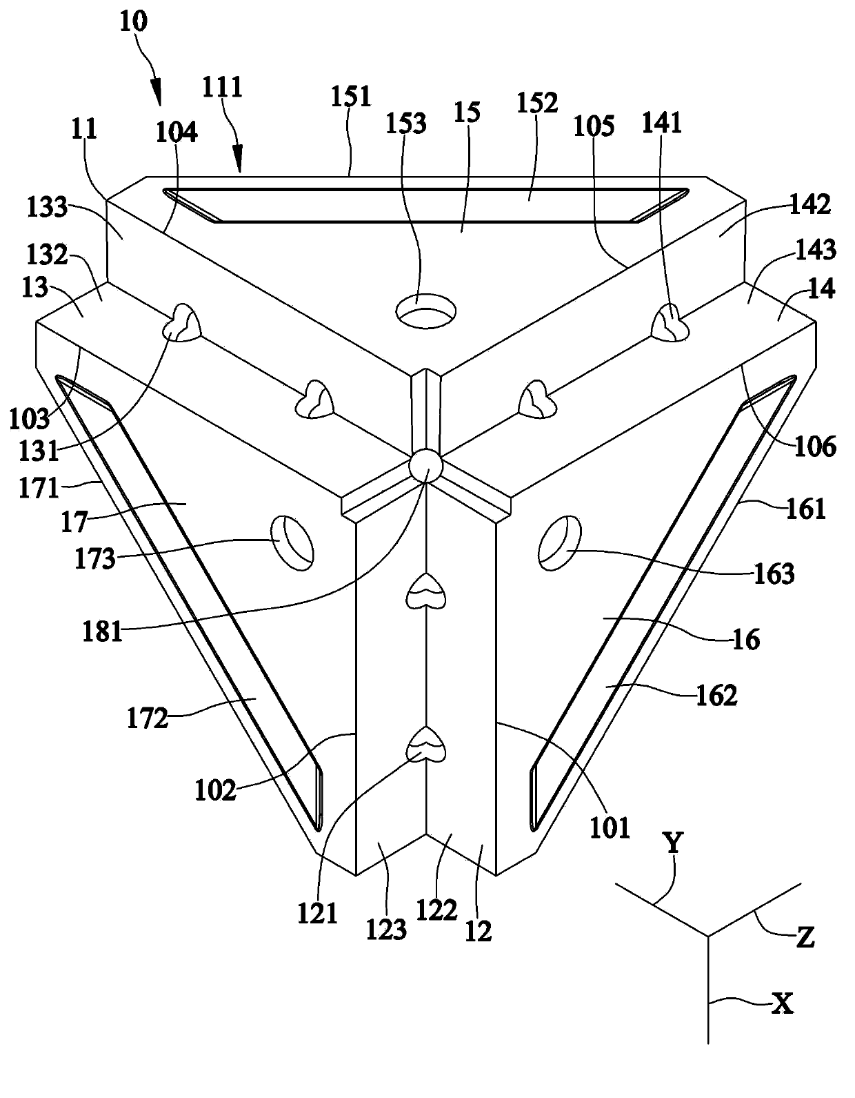 Connector of assembling frame and assembling frame formed by means of connector