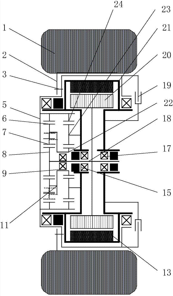 Wheel hub motor driving device