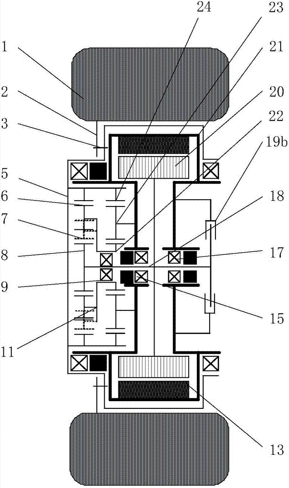 Wheel hub motor driving device