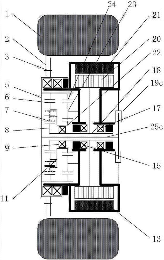 Wheel hub motor driving device